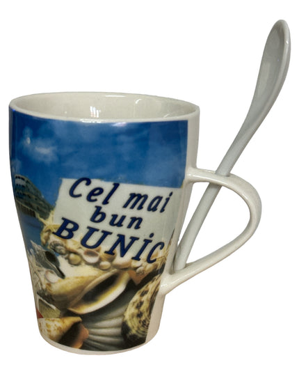 Cană cu linguriță și dedicații B