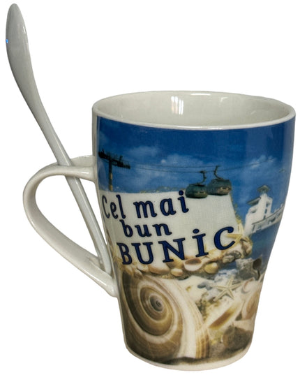 Cană cu linguriță și dedicații B