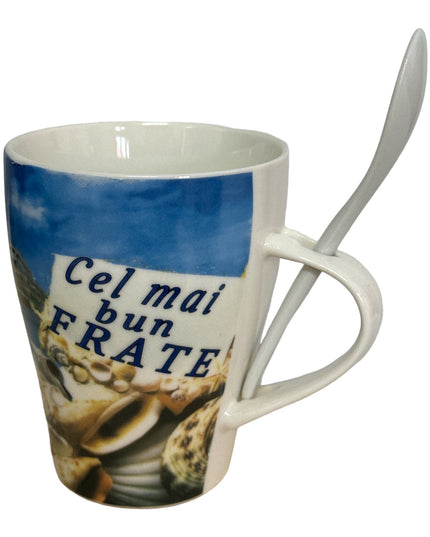 Cană cu linguriță și dedicații B