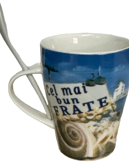 Cană cu linguriță și dedicații B