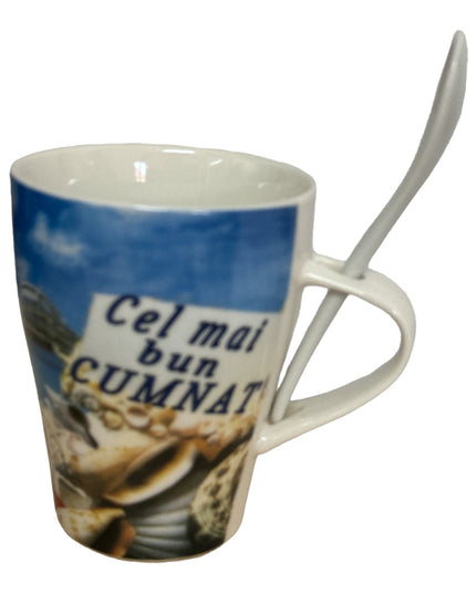 Cană cu linguriță și dedicații B