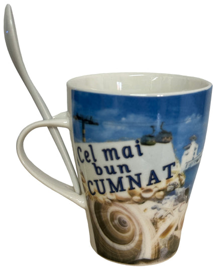 Cană cu linguriță și dedicații B