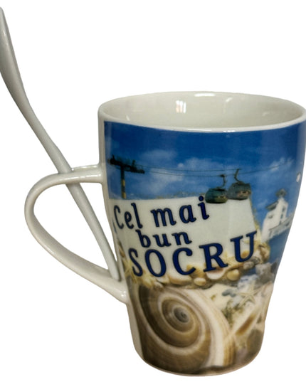 Cană cu linguriță și dedicații B