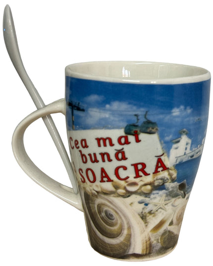 Cană cu linguriță și dedicații F