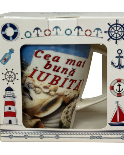 Cană cu linguriță și dedicații B