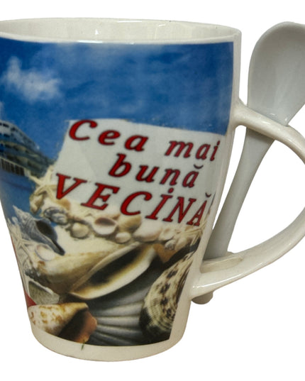 Cană cu linguriță și dedicații F