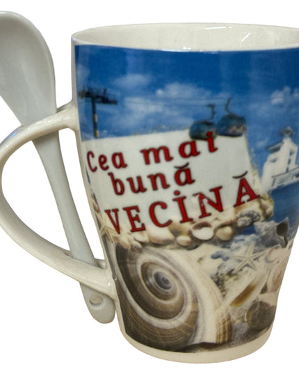 Cană cu linguriță și dedicații F