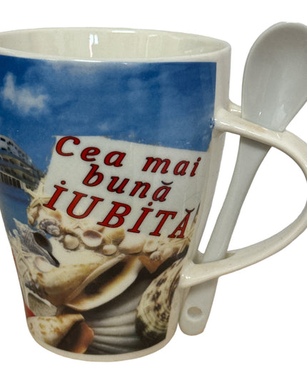 Cană cu linguriță și dedicații F