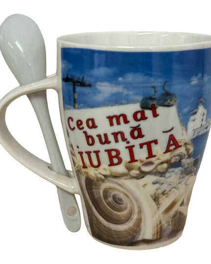 Cană cu linguriță și dedicații F