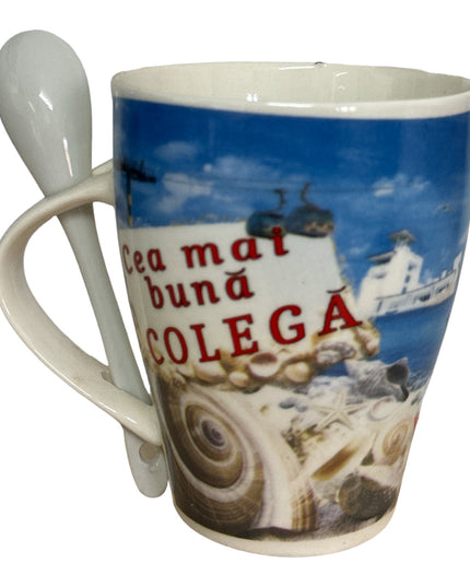 Cană cu linguriță și dedicații F