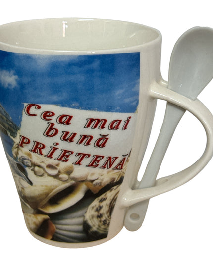 Cană cu linguriță și dedicații F