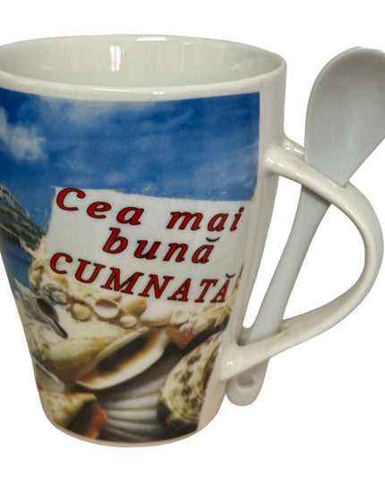 Cană cu linguriță și dedicații F