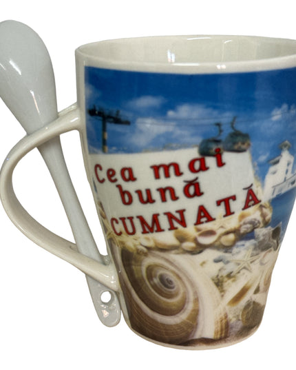 Cană cu linguriță și dedicații F