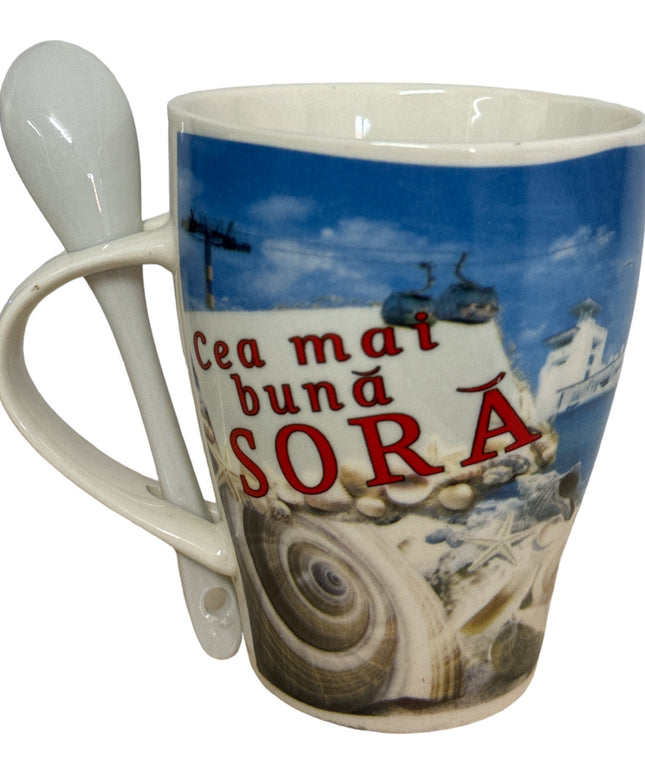 Cană cu linguriță și dedicații F