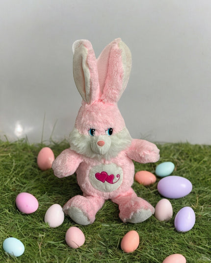 Iepure roz cu Inimi 50cm