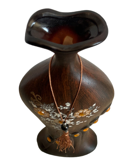 Vază ceramică cu șnur