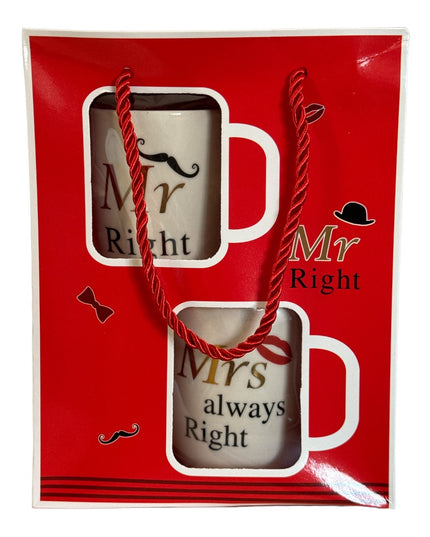 Set 2 căni cu lingurițe Mr & Mrs CH17