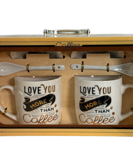 Set cadou 2 căni cu capac și linguriță  HK1647