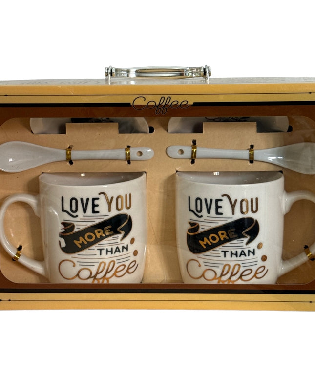 Set cadou 2 căni cu capac și linguriță  HK1647