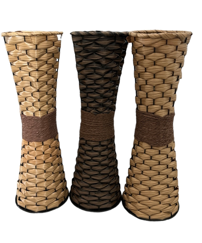 Suport flori metal cu imitație Ratan 45cm