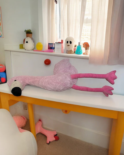 Flamingo roz din pluș 100cm