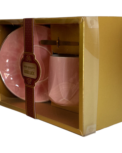 Set cadou ceșcuță cu farfurie și linguriță metal 307