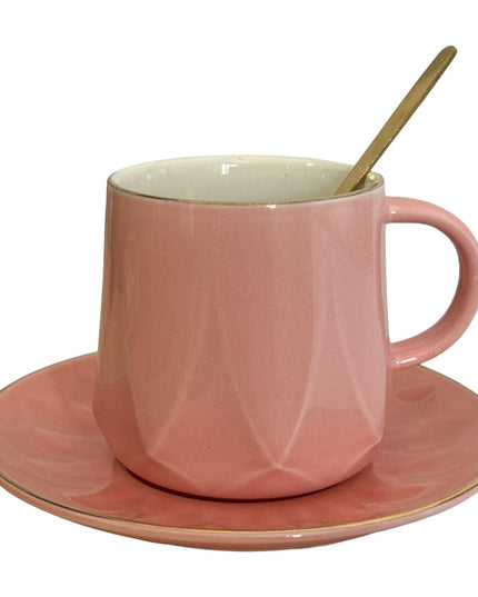 Set cadou ceșcuță cu farfurie și linguriță metal 307