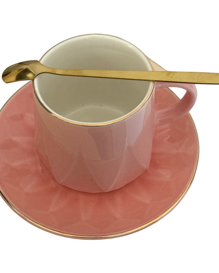Set cadou ceșcuță cu farfurie și linguriță metal 307