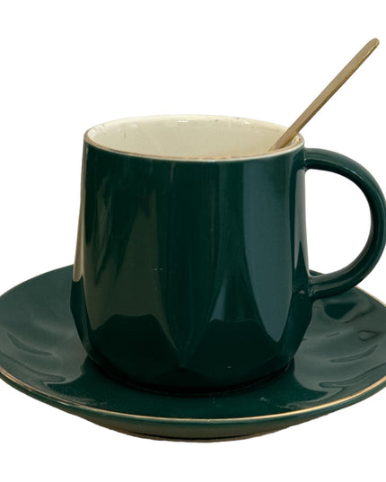 Set cadou ceșcuță cu farfurie și linguriță metal 307