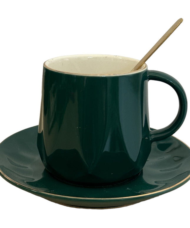 Set cadou ceșcuță cu farfurie și linguriță metal 307