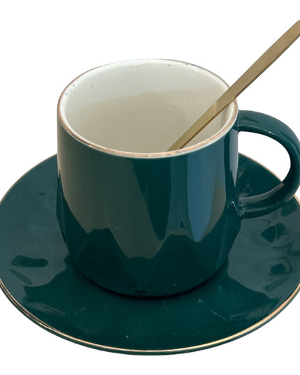 Set cadou ceșcuță cu farfurie și linguriță metal 307