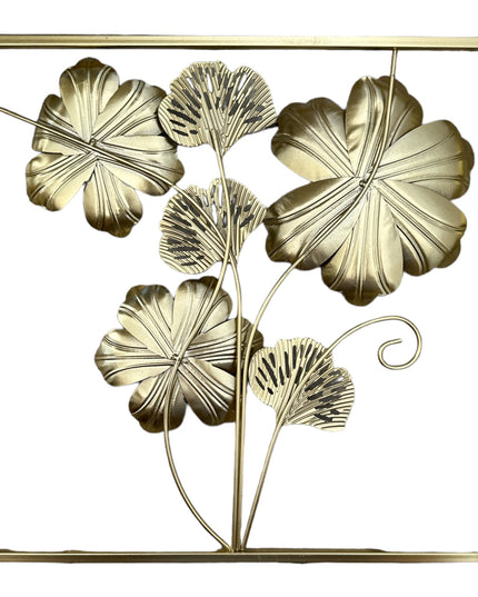 Tablou metalic cu flori 3D 45cm
