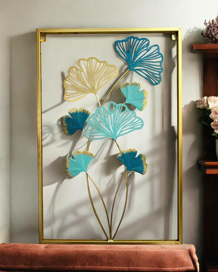 Tablou metalic cu flori 60 x 40cm