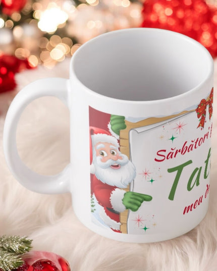 Cană Crăciun cu mesaj pentru Bărbați