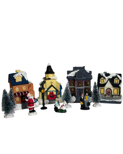 Set decorațiuni de Crăciun - Sat de iarnă iluminat 902-5