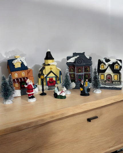 Set decorațiuni de Crăciun - Sat de iarnă iluminat 902-5