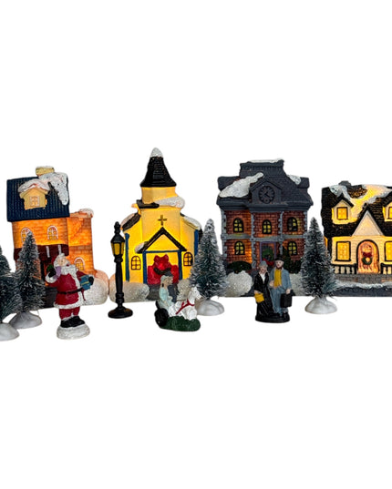 Set decorațiuni de Crăciun - Sat de iarnă iluminat 902-5