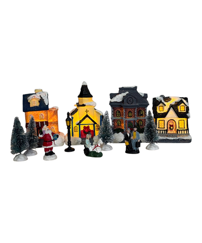 Set decorațiuni de Crăciun - Sat de iarnă iluminat 902-5