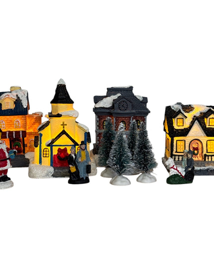 Set decorațiuni de Crăciun - Sat de iarnă iluminat 902-5