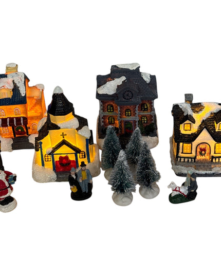 Set decorațiuni de Crăciun - Sat de iarnă iluminat 902-5