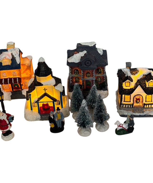 Set decorațiuni de Crăciun - Sat de iarnă iluminat 902-5