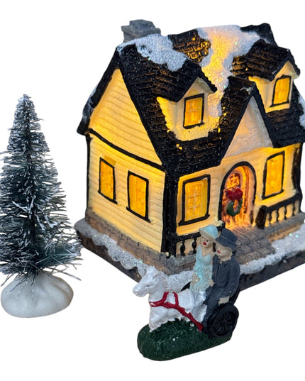 Set decorațiuni de Crăciun - Sat de iarnă iluminat 902-5