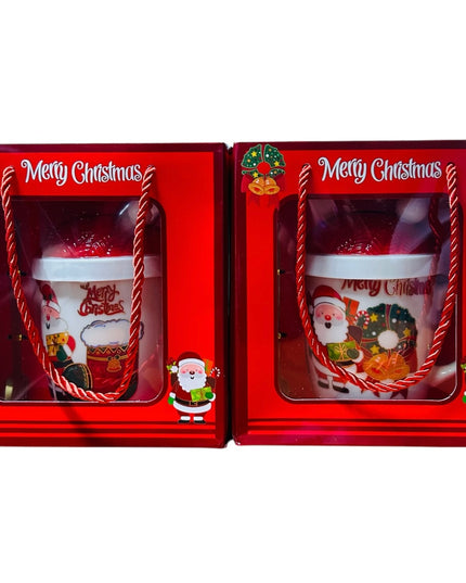 Set cadou Crăciun cană cu capac și linguriță metal HM312/11