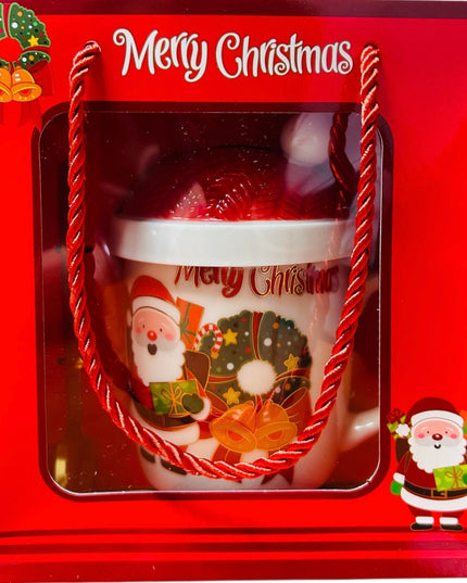 Set cadou Crăciun cană cu capac și linguriță metal HM312/11