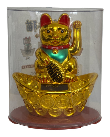Pisica norocoasă Maneki solară 13cm 1226-4