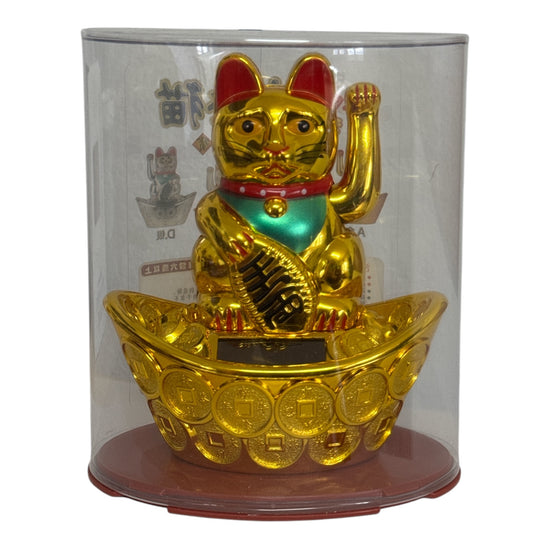 Pisica norocoasă Maneki solară 13cm 1226-4