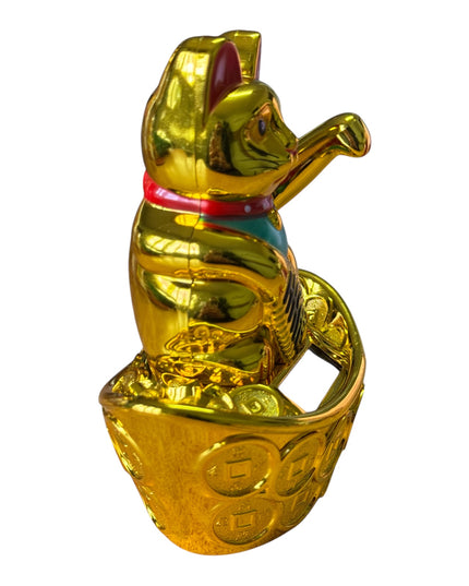 Pisica norocoasă Maneki solară 13cm 1226-4