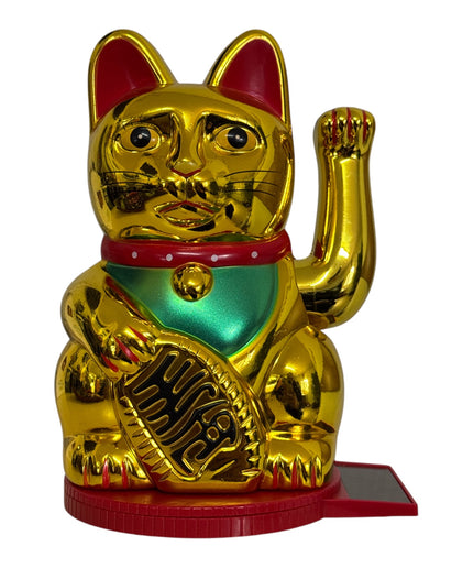 Pisica norocoasă Maneki solară 16cm 1226-1