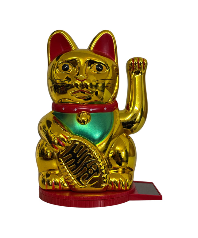 Pisica norocoasă Maneki solară 16cm 1226-1