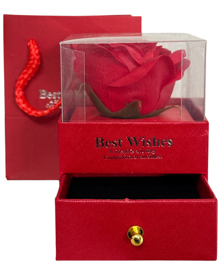 Cutie cadou cu sertar,Trandafir din săpun și pungă cadou 10x8cm